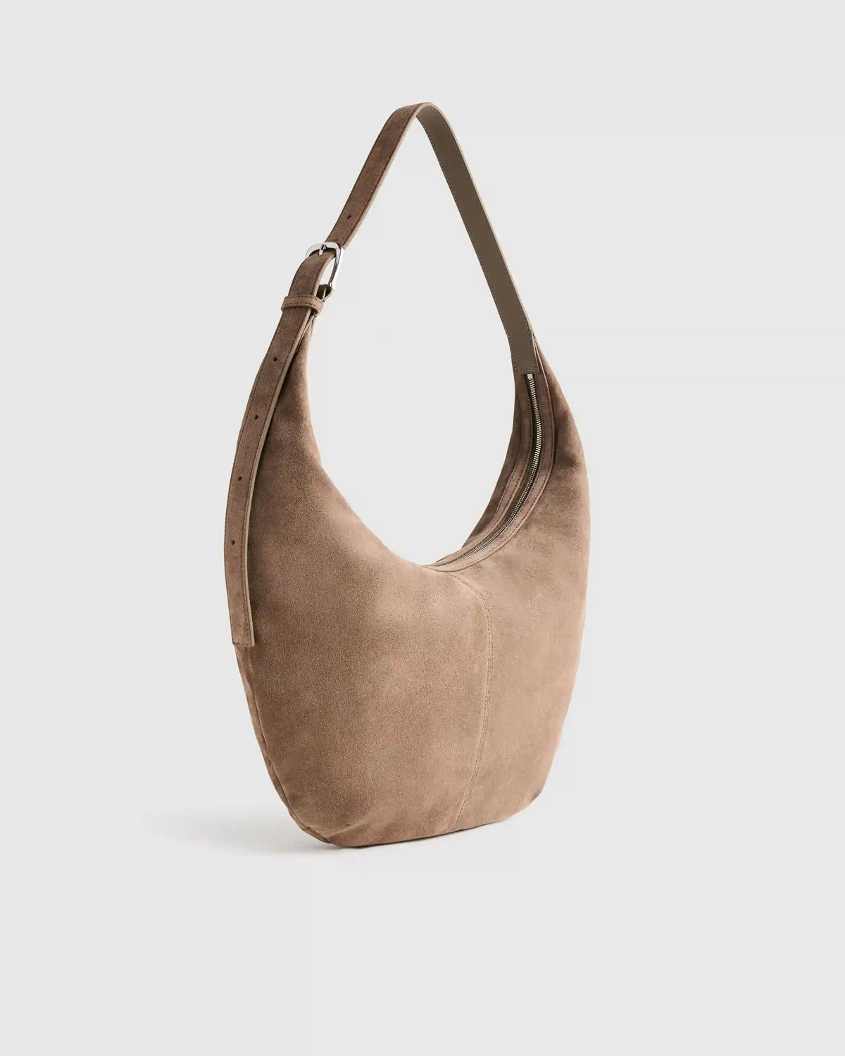 Italian Suede Crescent Shoulder Bag