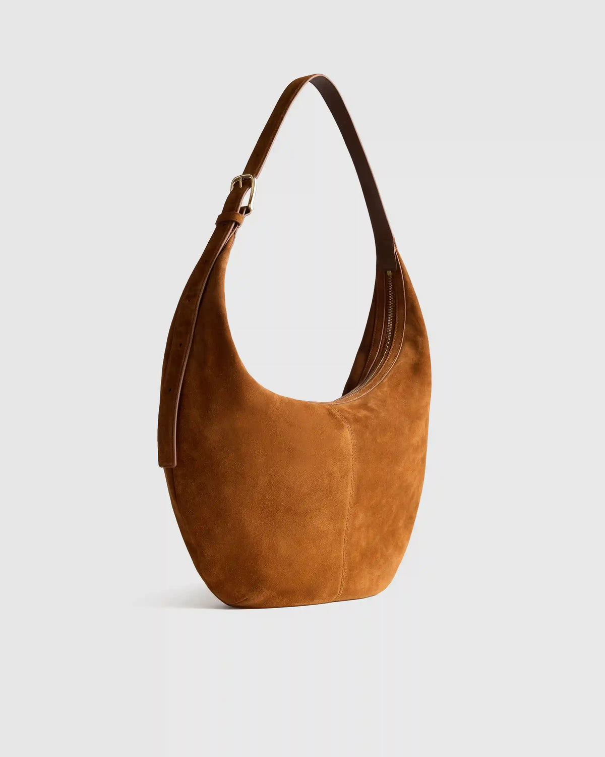 Italian Suede Crescent Shoulder Bag