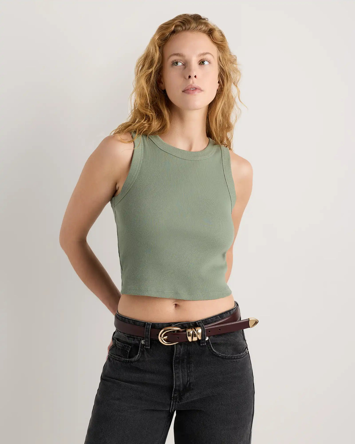 Elissa Triple Keeper European Leather Belt