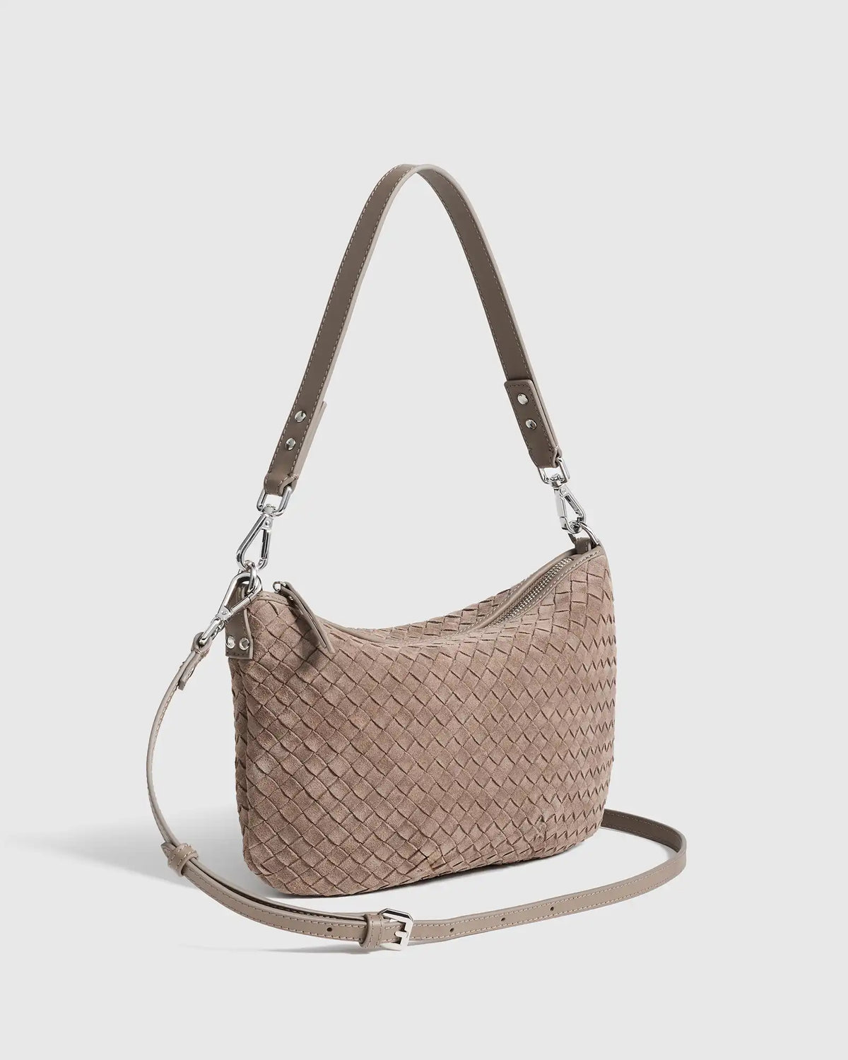 Sloane Suede Handwoven Mini Shoulder Bag