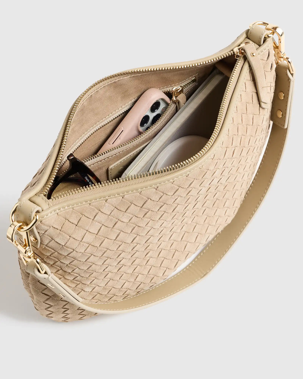 Sloane Suede Handwoven Mini Shoulder Bag