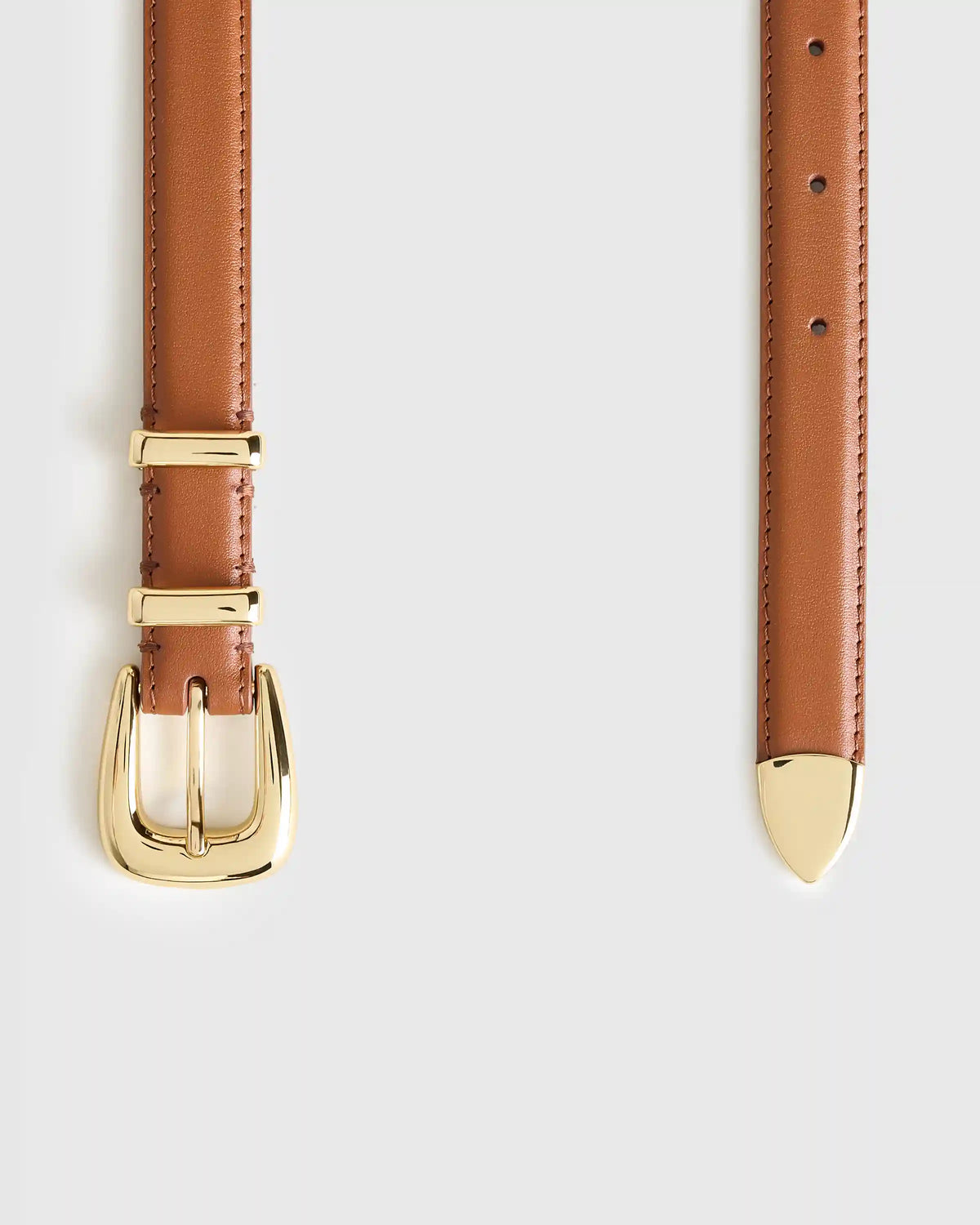 Lola European Leather Western Skinny Belt