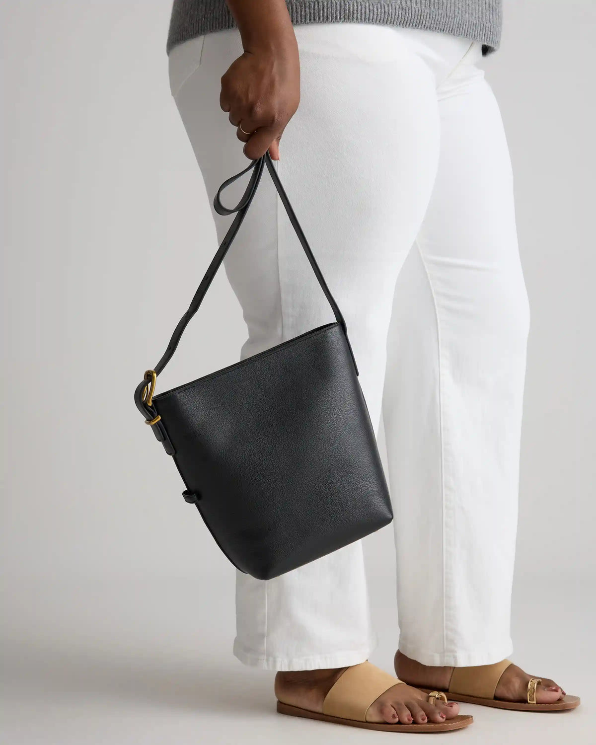 Italian Leather Bucket Crossbody