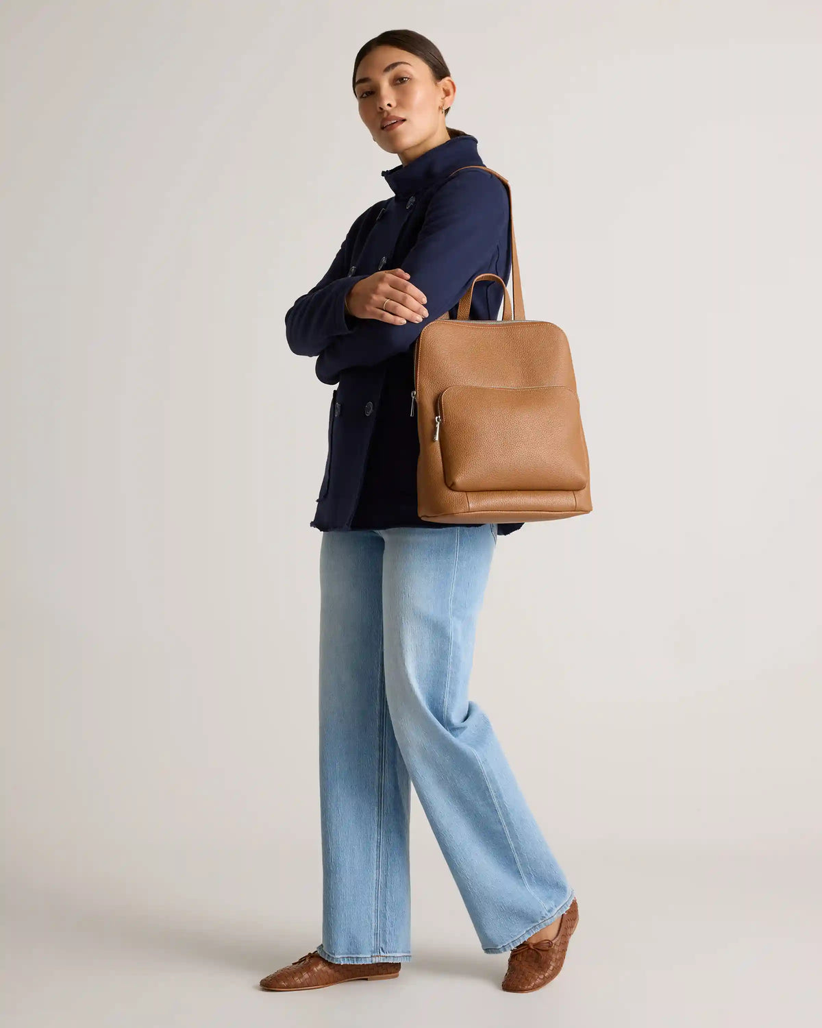 Italian Leather Convertible Backpack