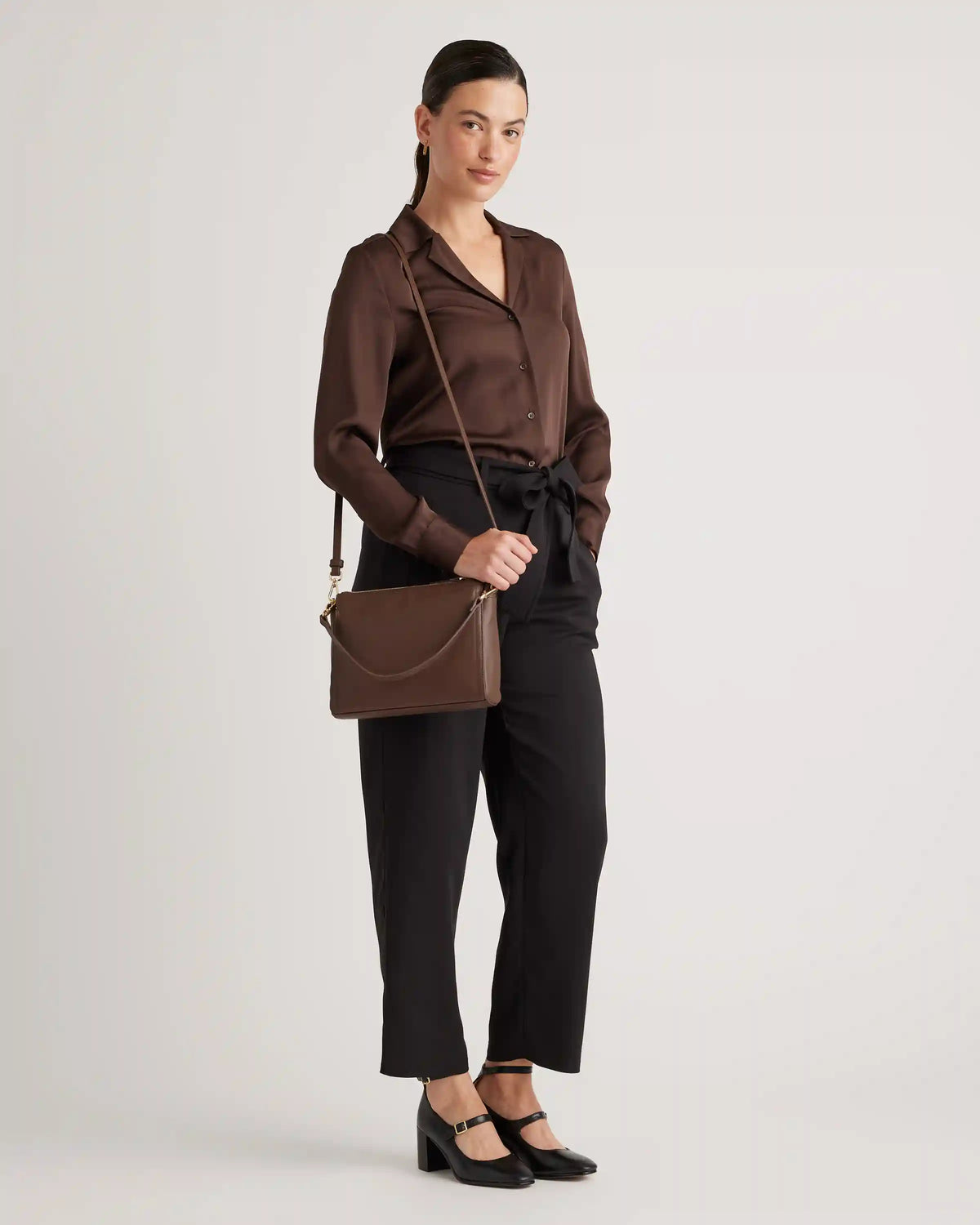 Italian Leather Triple Compartment Crossbody