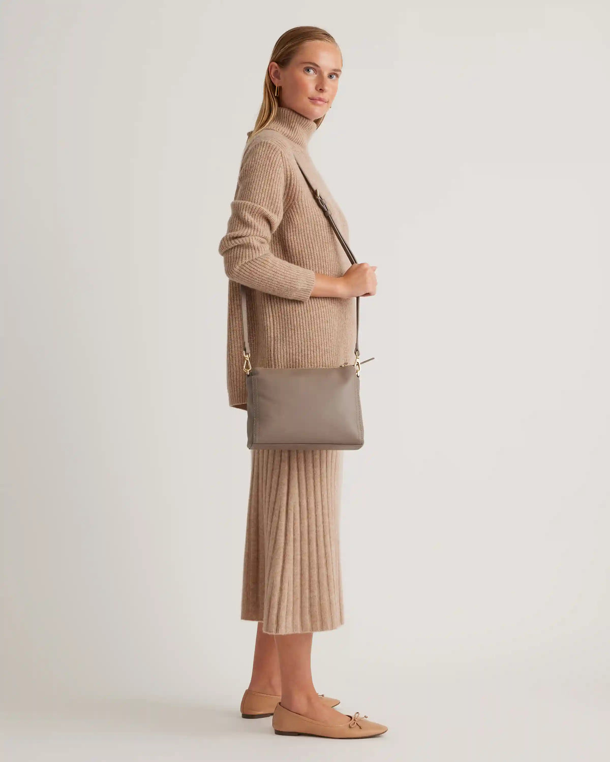Italian Leather Triple Compartment Crossbody