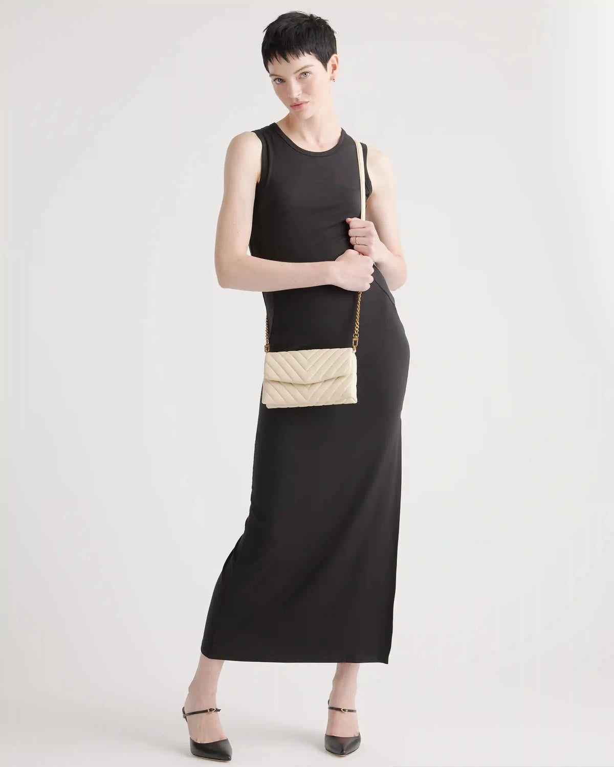 Italian Leather Quilted Wallet Crossbody