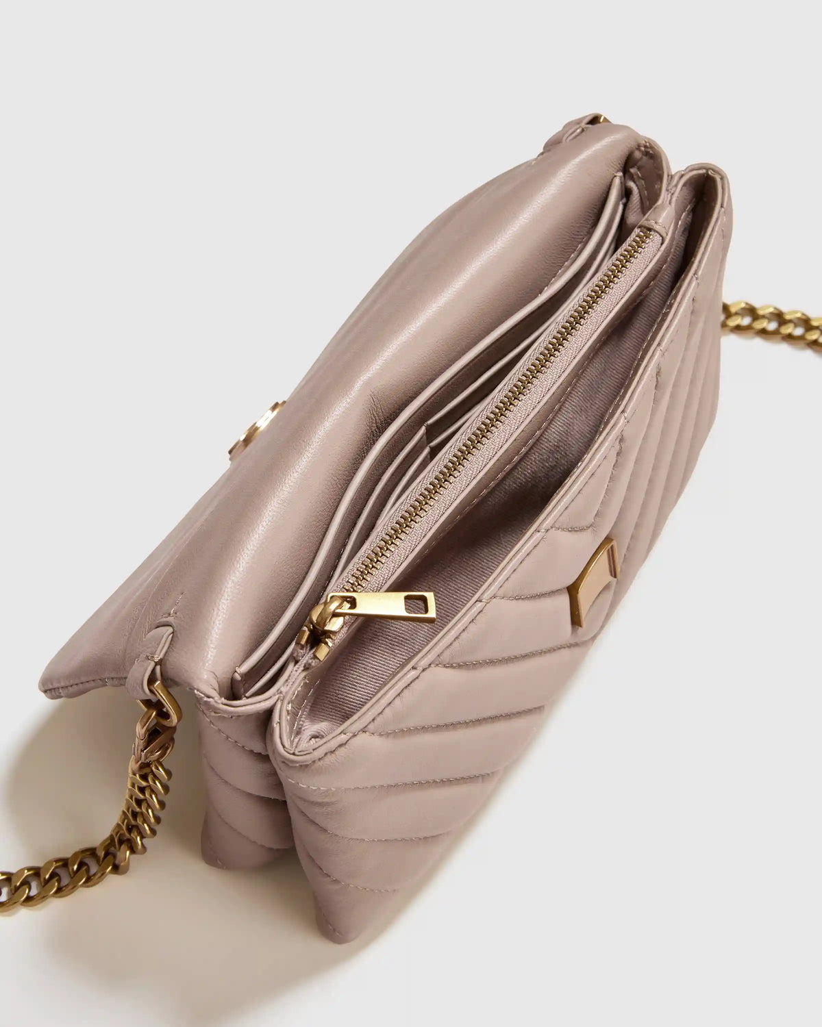 Italian Leather Quilted Wallet Crossbody