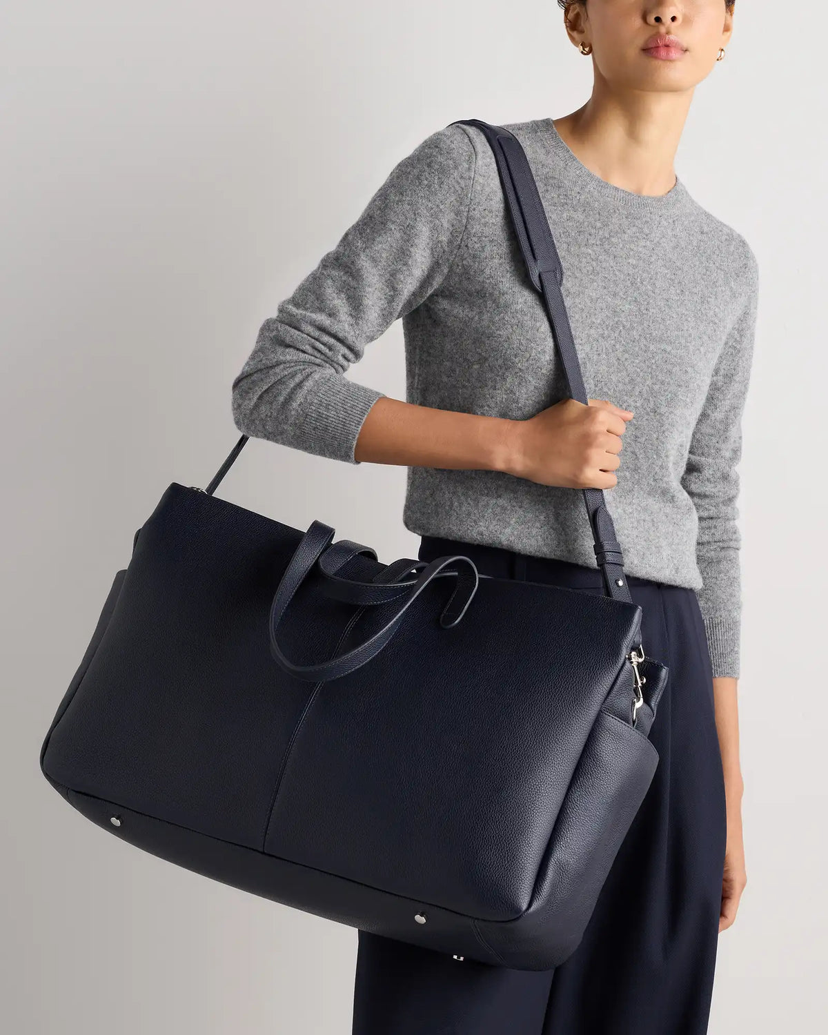 Italian Leather Triple Compartment Weekender