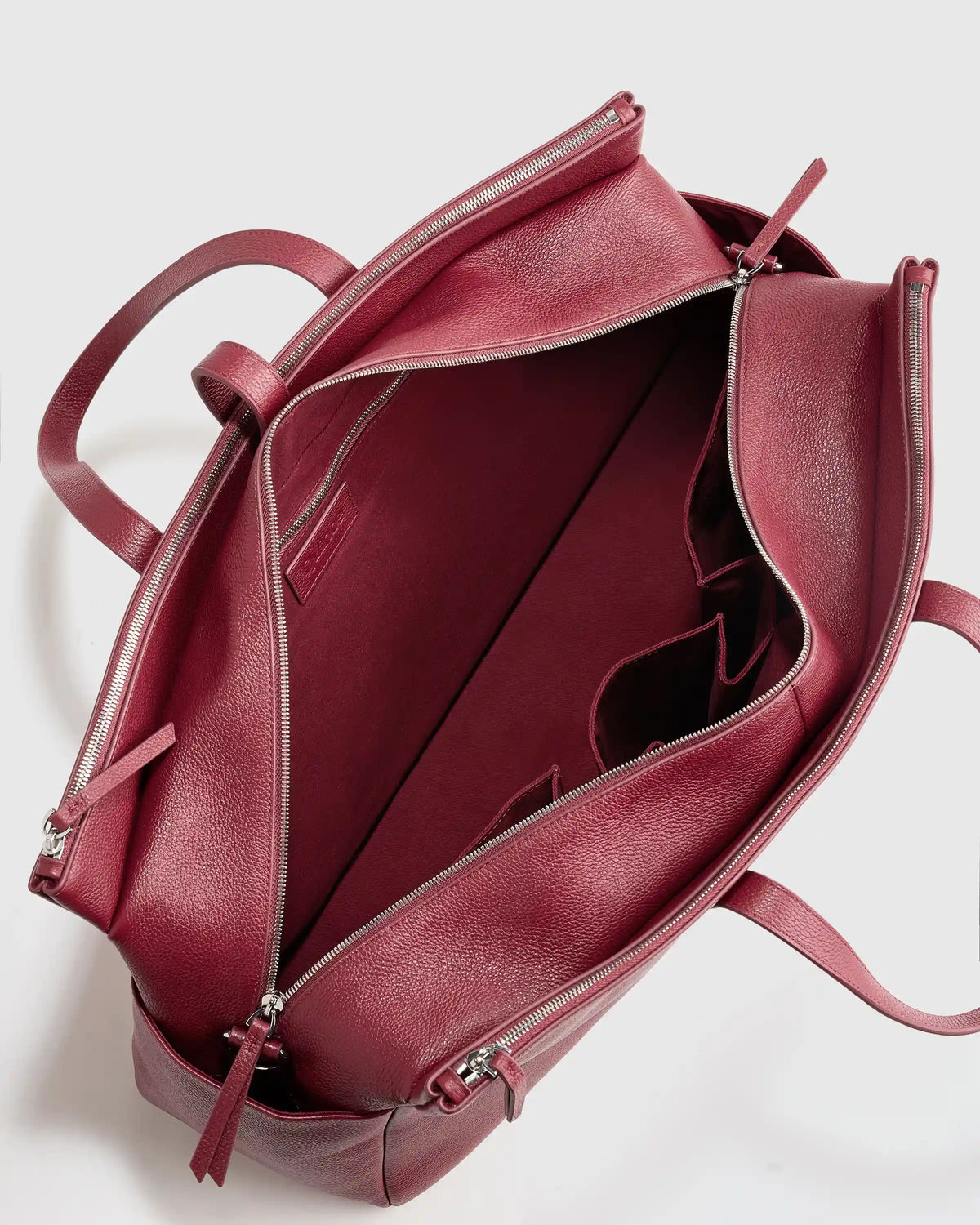 Italian Leather Triple Compartment Weekender