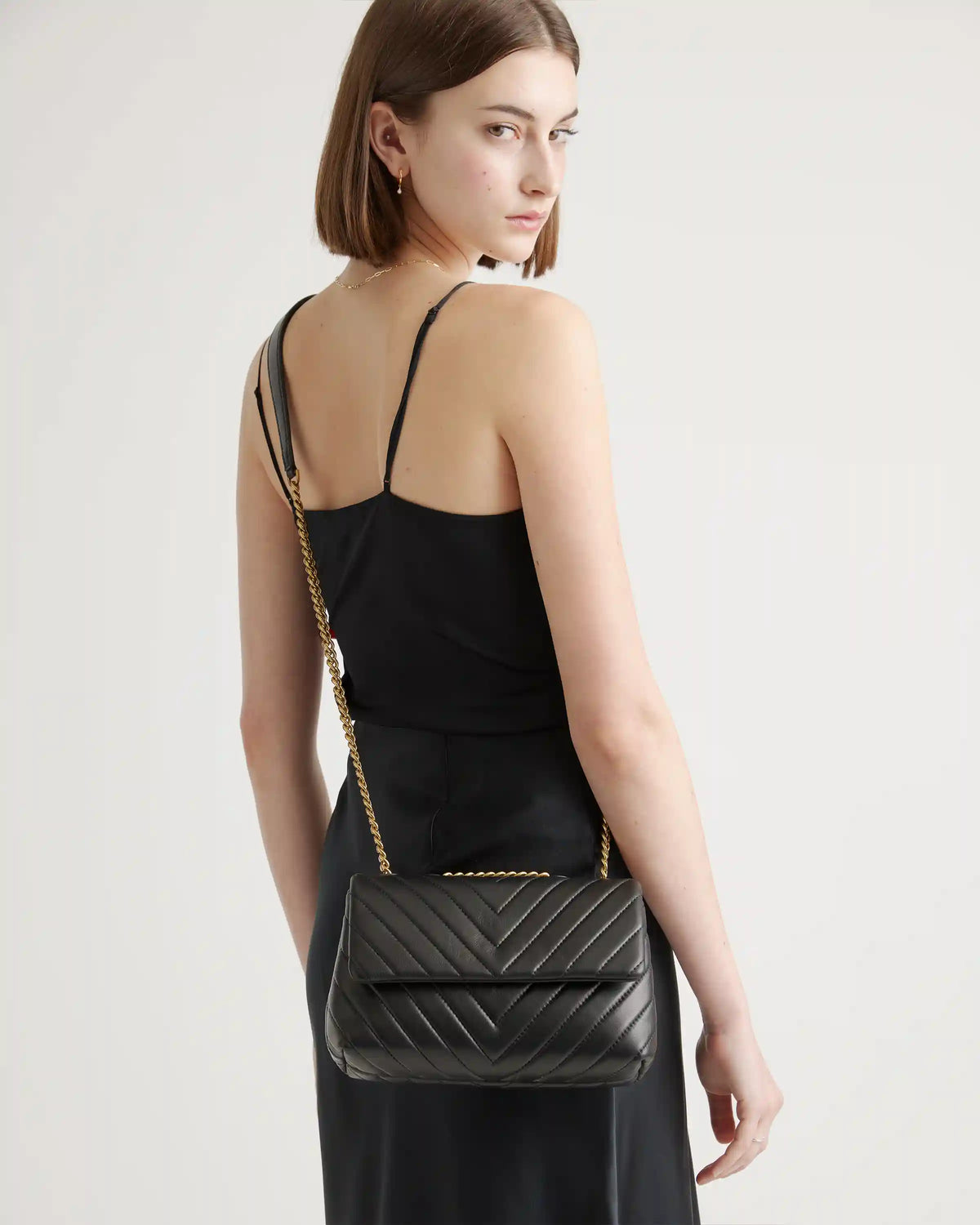 Italian Leather Quilted Convertible Crossbody