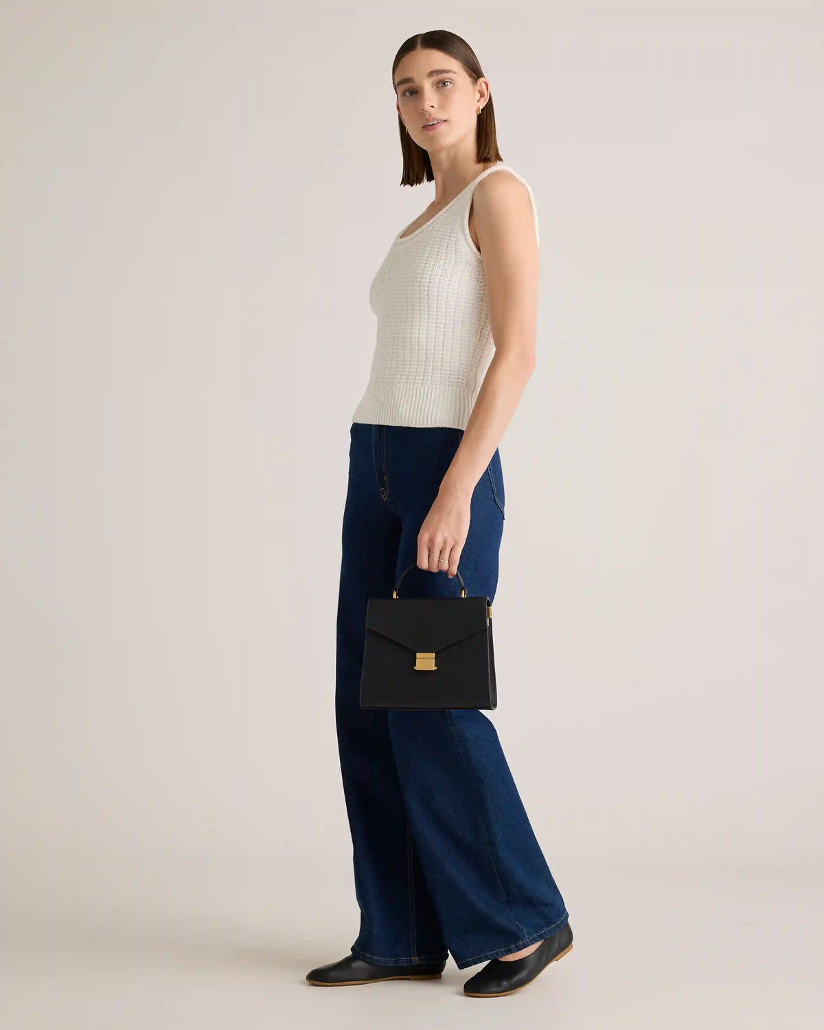 Italian Leather Top Handle Crossbody Satchel