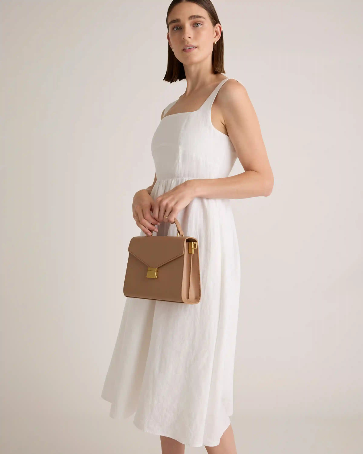 Italian Leather Top Handle Crossbody Satchel