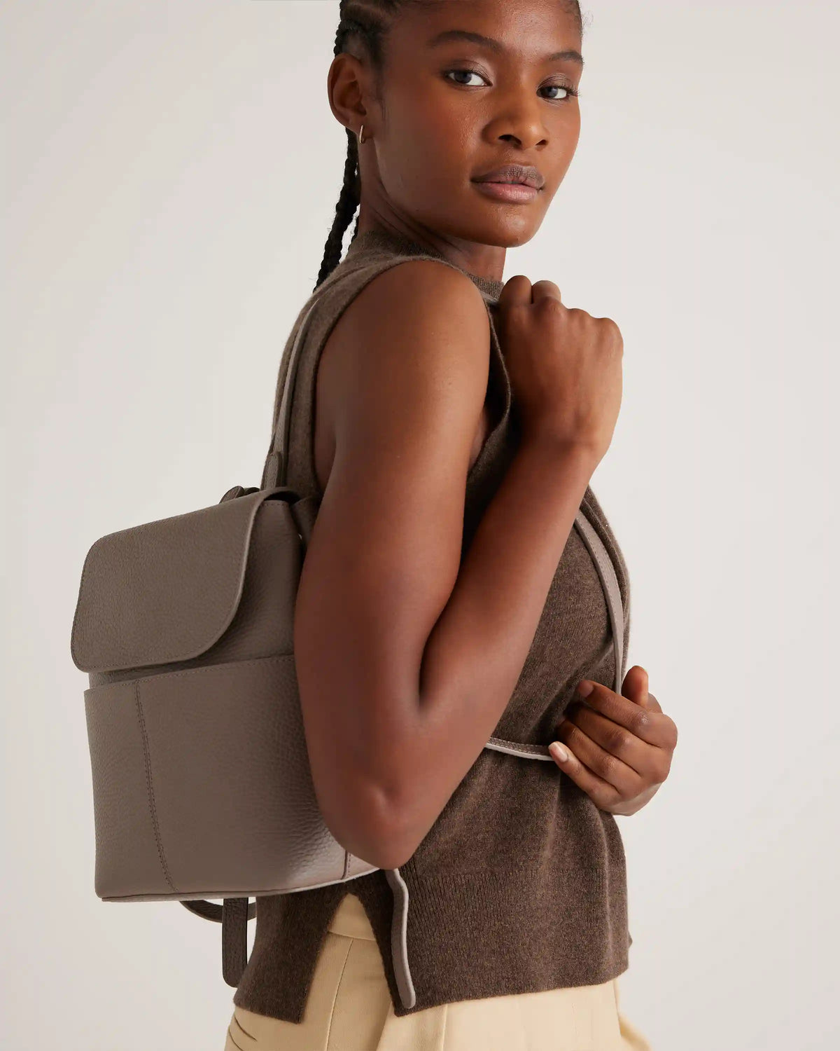 Italian Leather Small Backpack