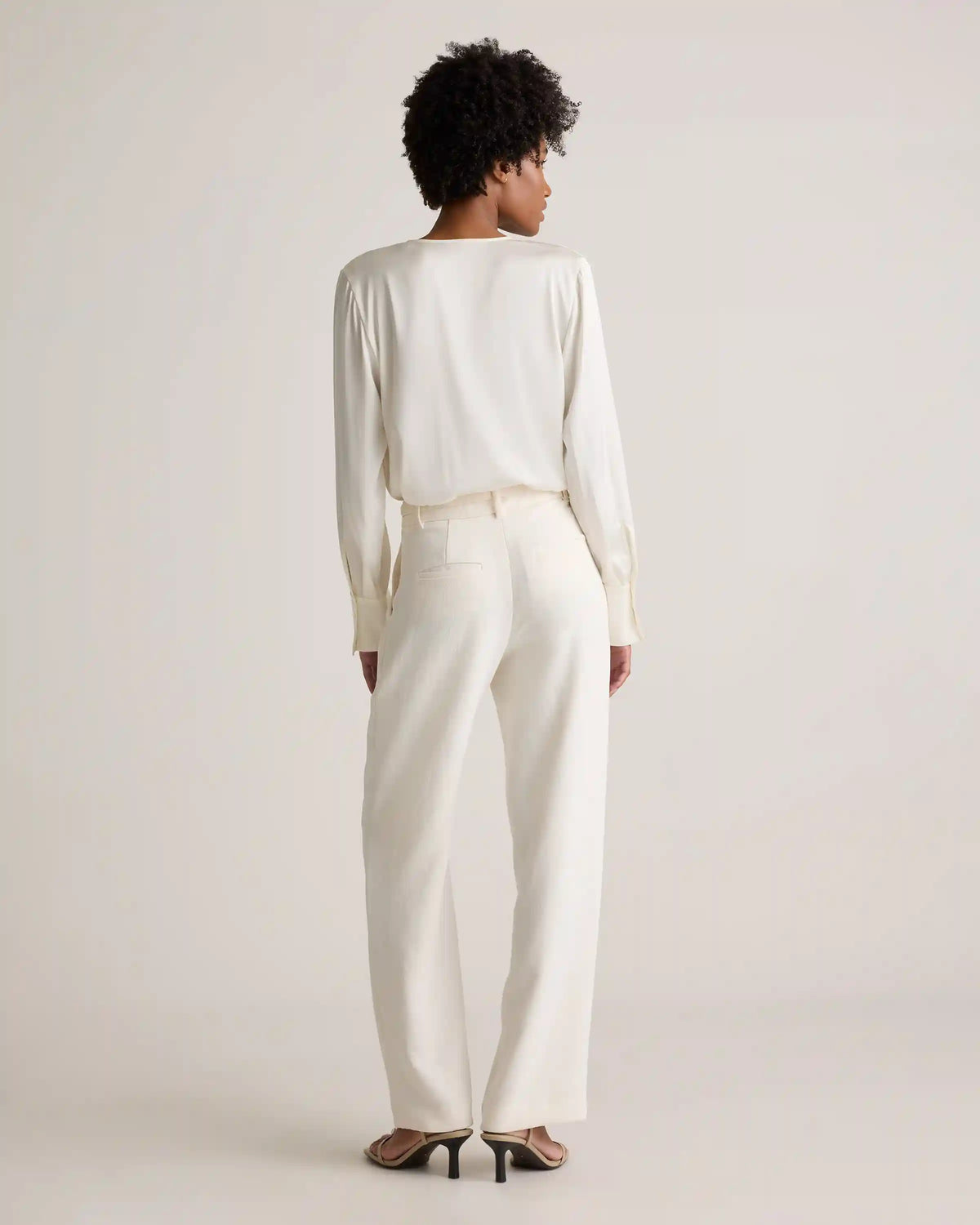 Washable Stretch Silk Surplice Bodysuit