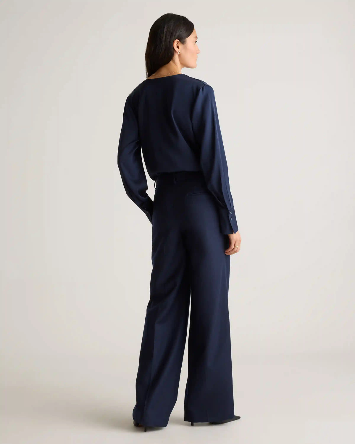Washable Stretch Silk Surplice Bodysuit
