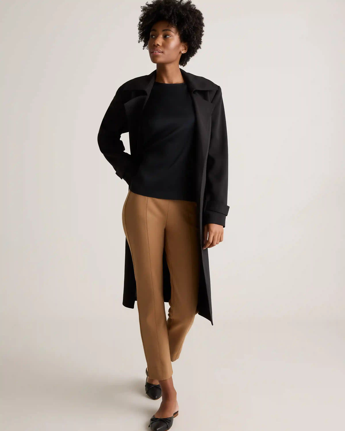 Washable Stretch Silk Split Hem Tee