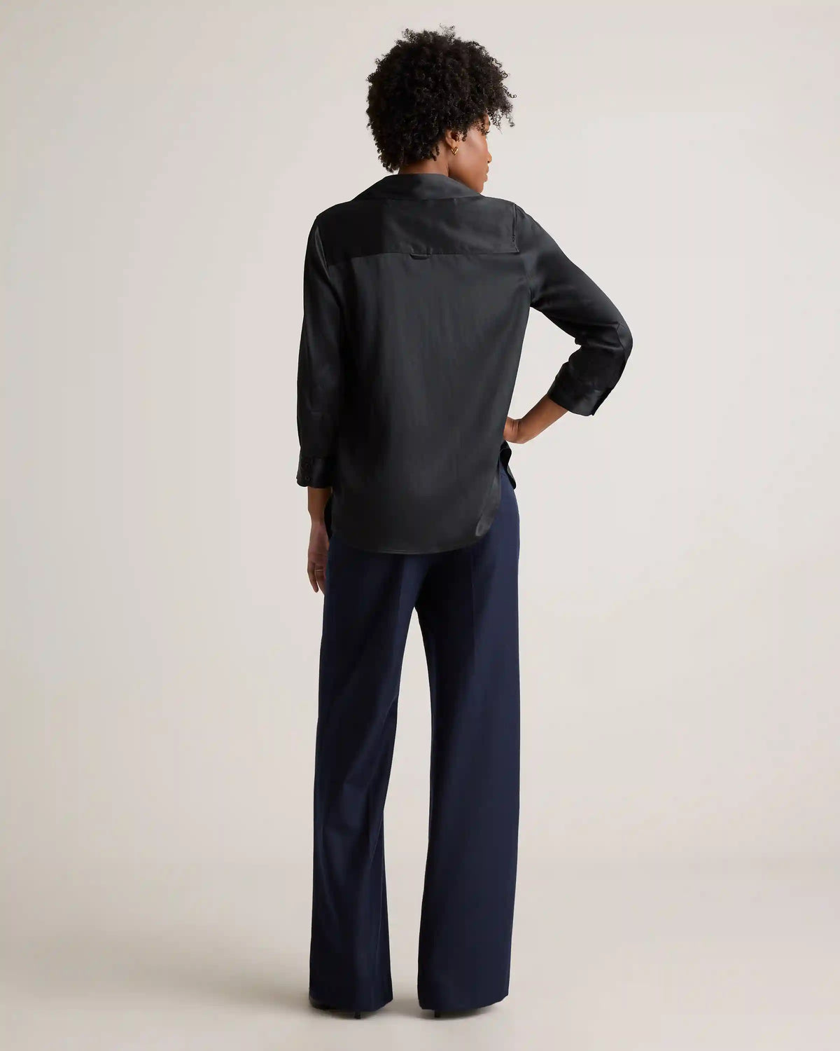 100% Washable Silk Three-Quarter Sleeve Shirt