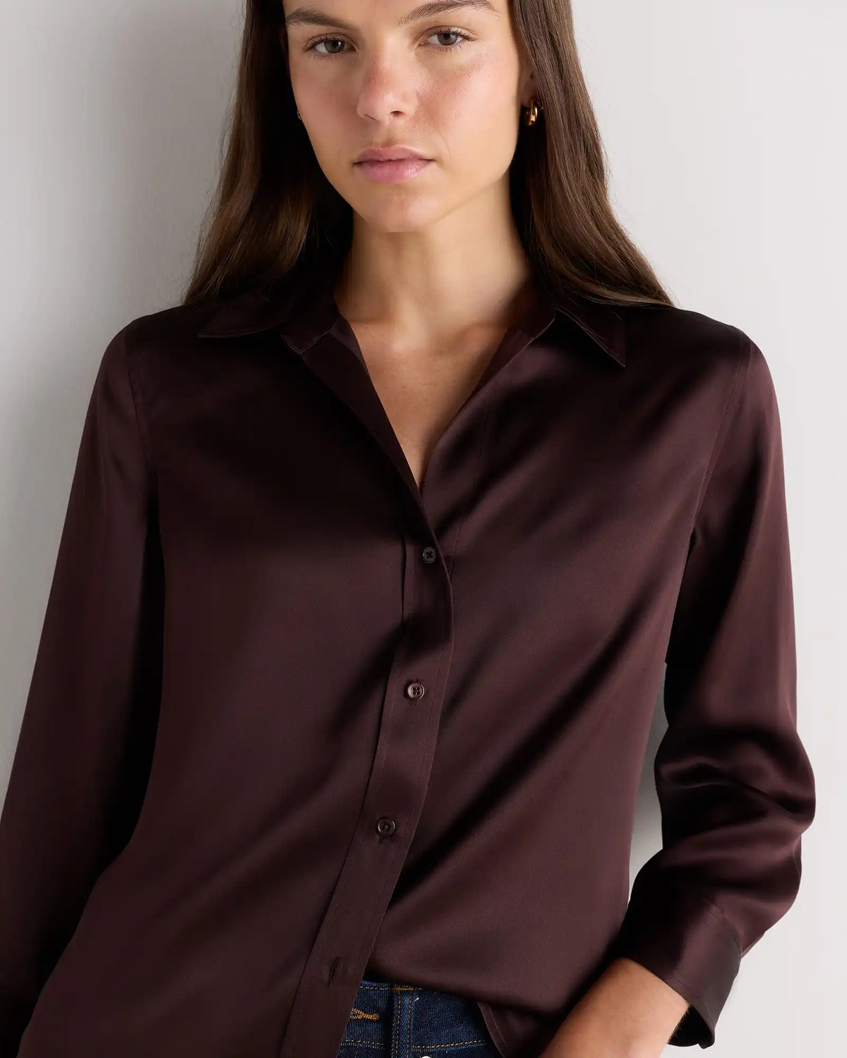 100% Washable Silk Three-Quarter Sleeve Shirt