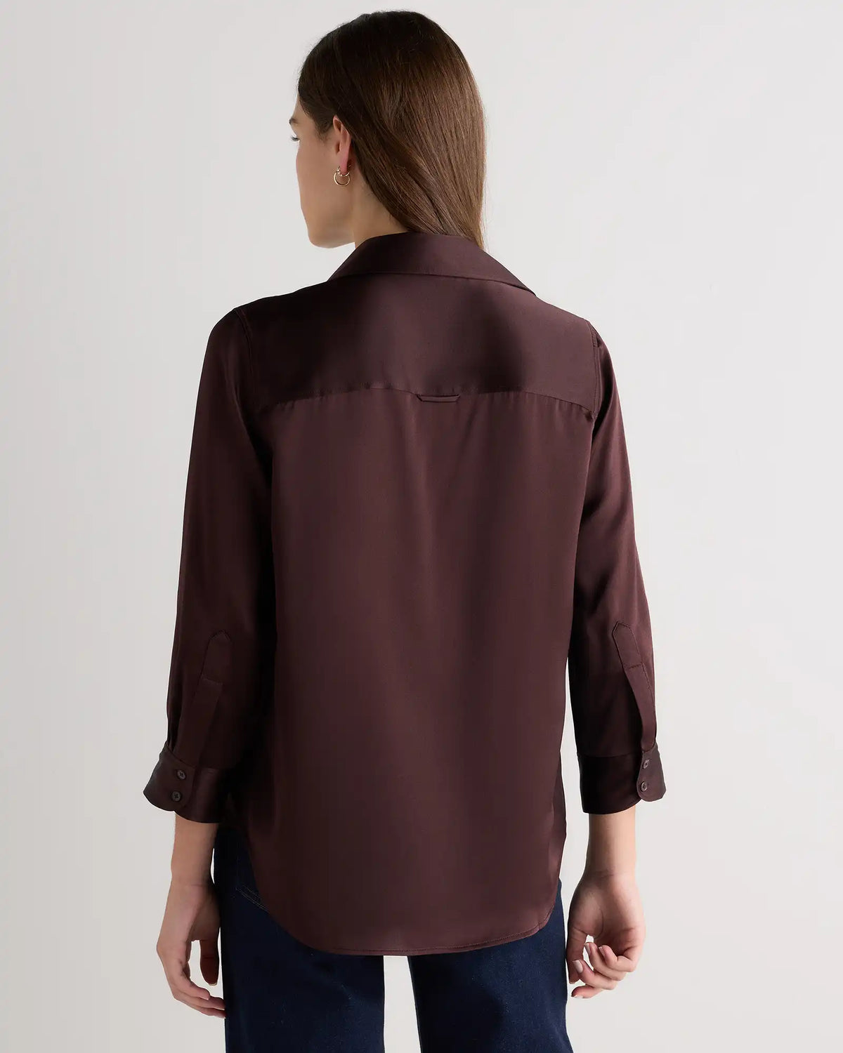100% Washable Silk Three-Quarter Sleeve Shirt