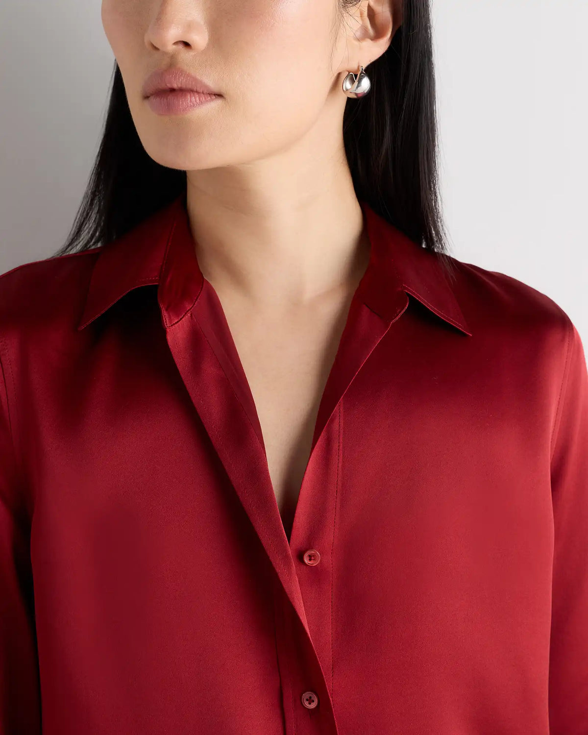100% Washable Silk Three-Quarter Sleeve Shirt