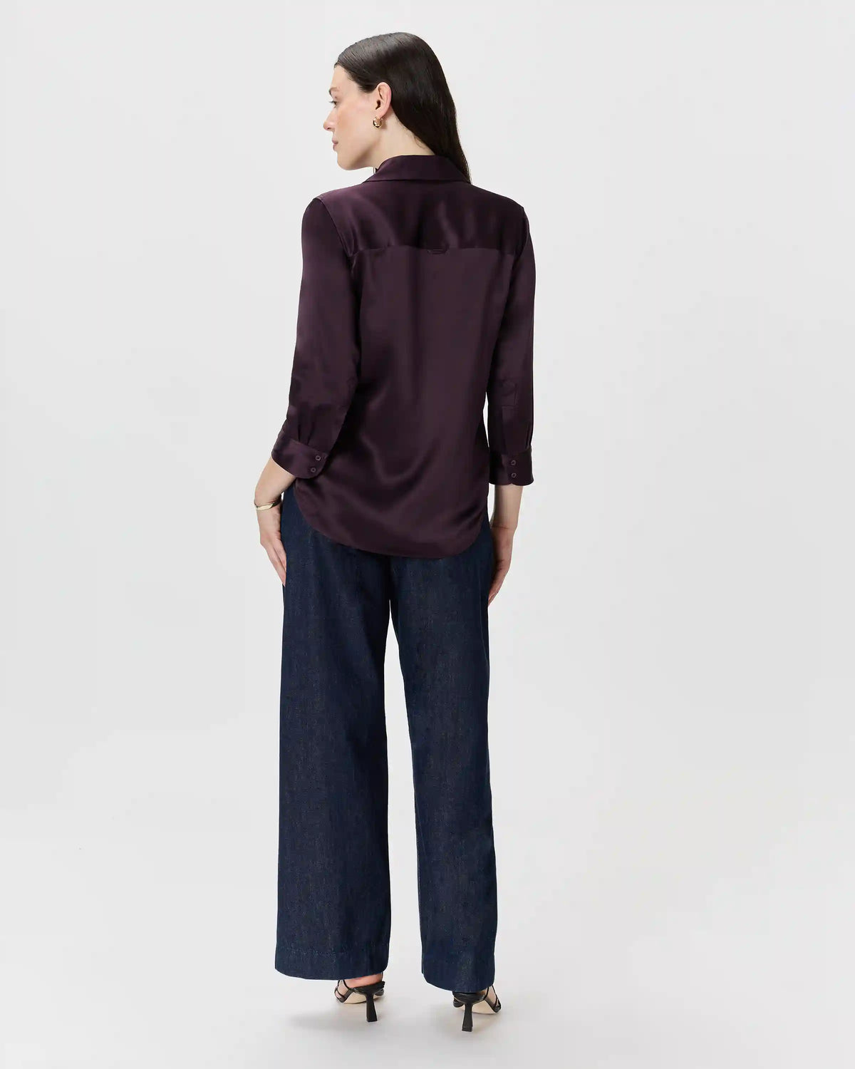 100% Washable Silk Three-Quarter Sleeve Shirt