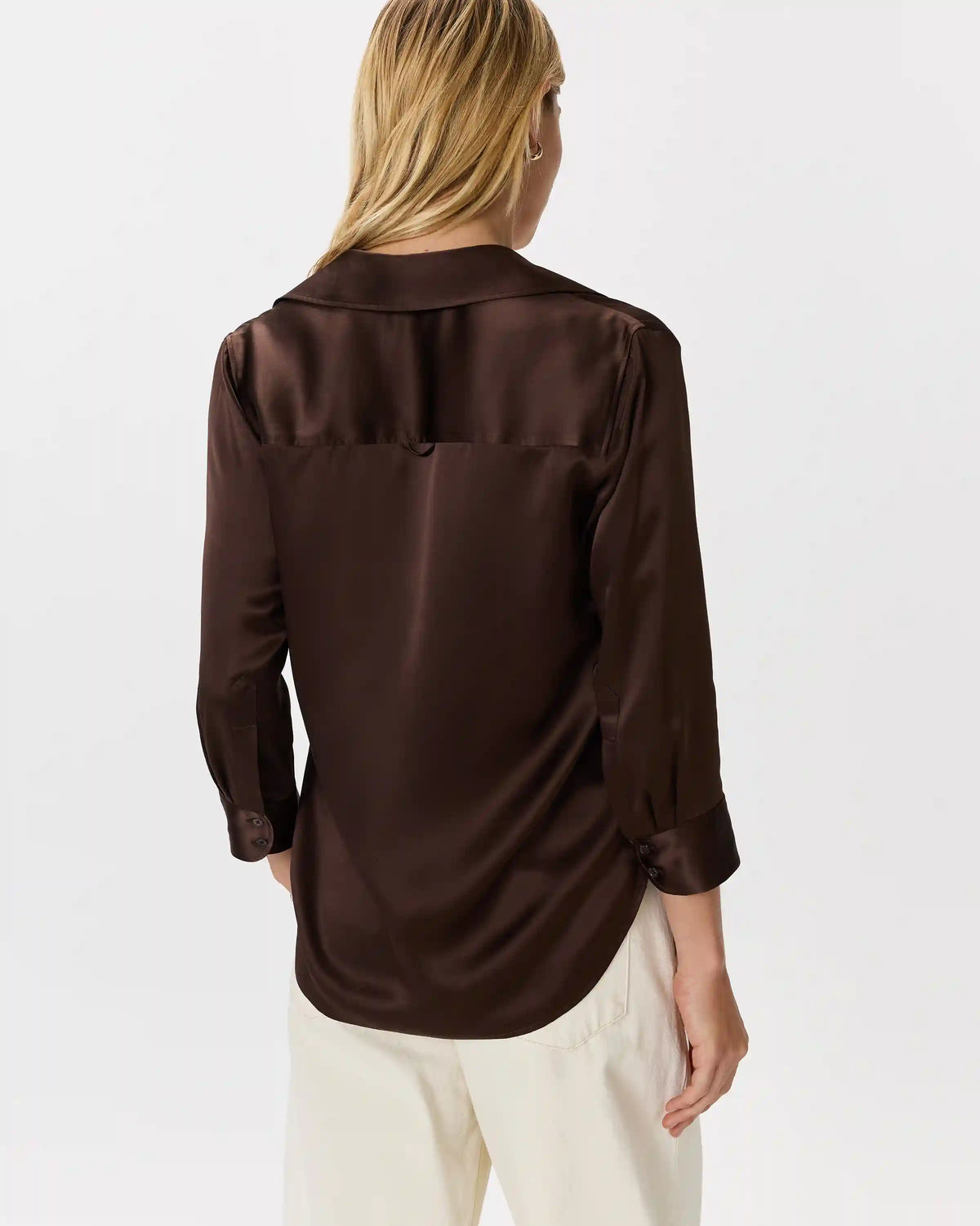 100% Washable Silk Three-Quarter Sleeve Shirt