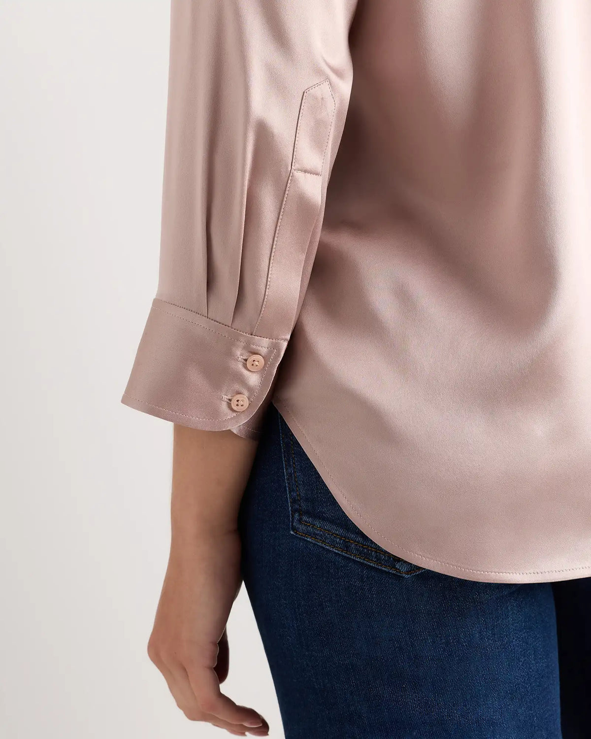 100% Washable Silk Three-Quarter Sleeve Shirt
