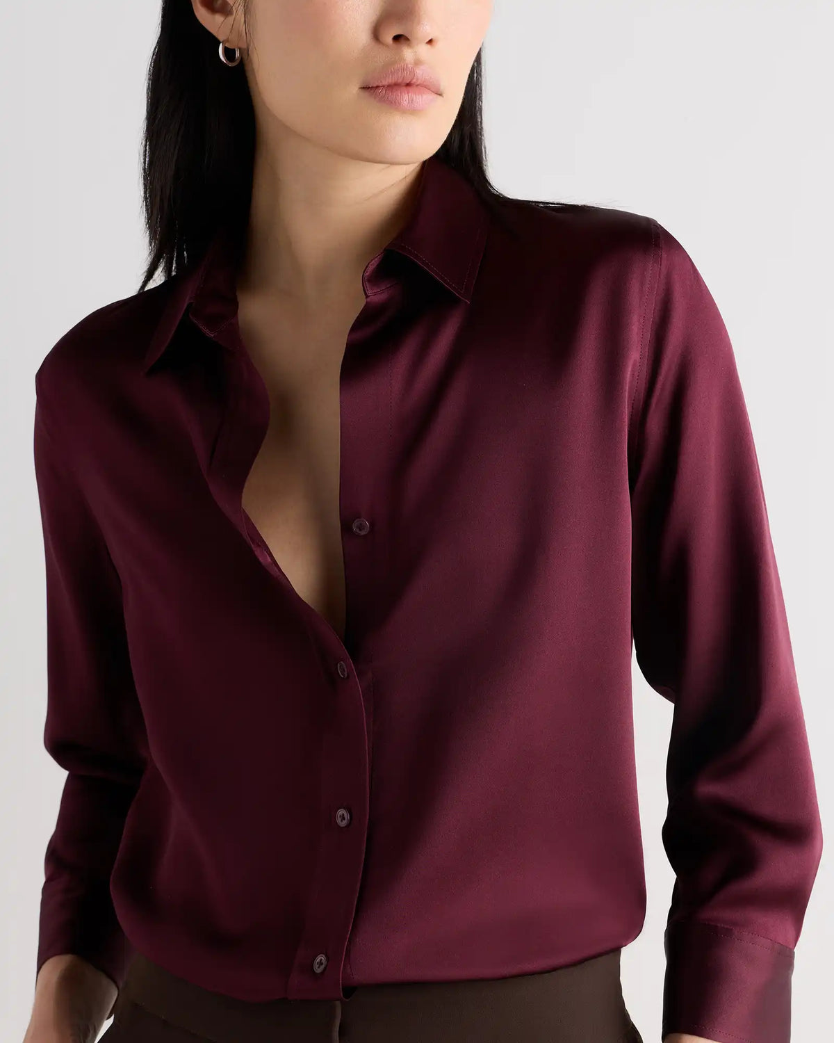 100% Washable Silk Three-Quarter Sleeve Shirt