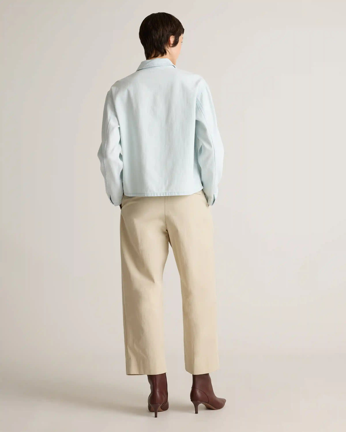 Distressed Denim Popover Shirt