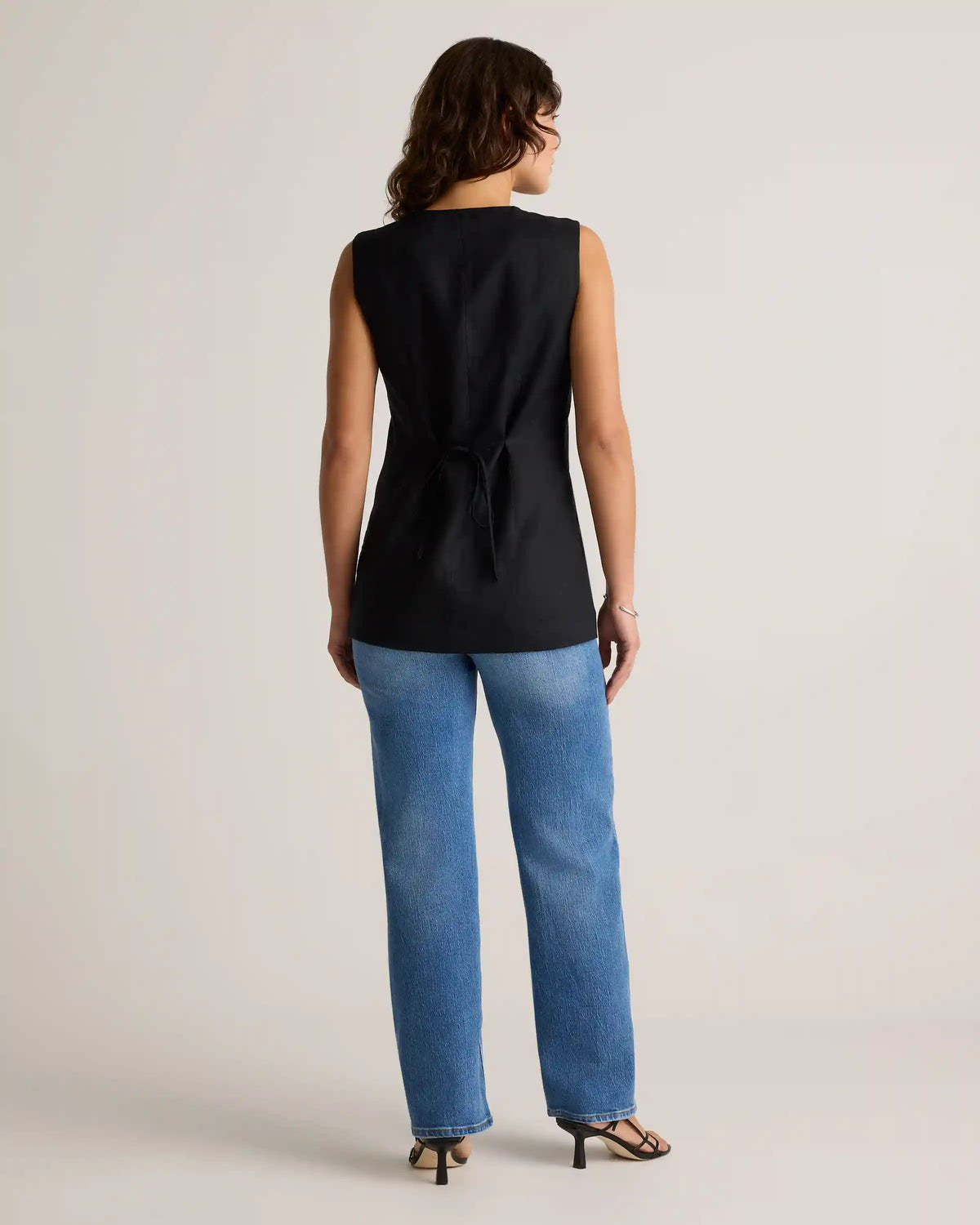 100% European Linen Longline Vest