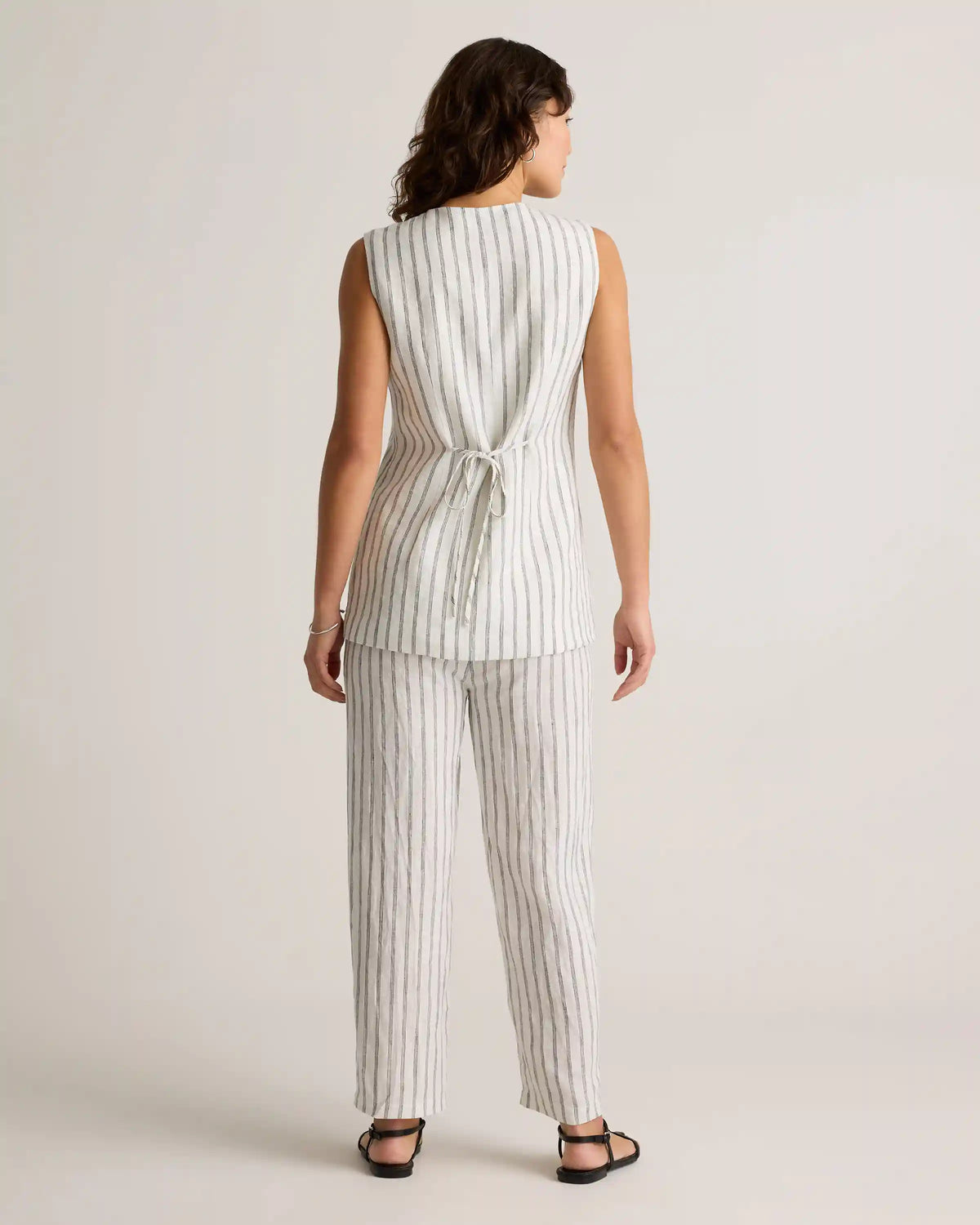 100% European Linen Longline Vest