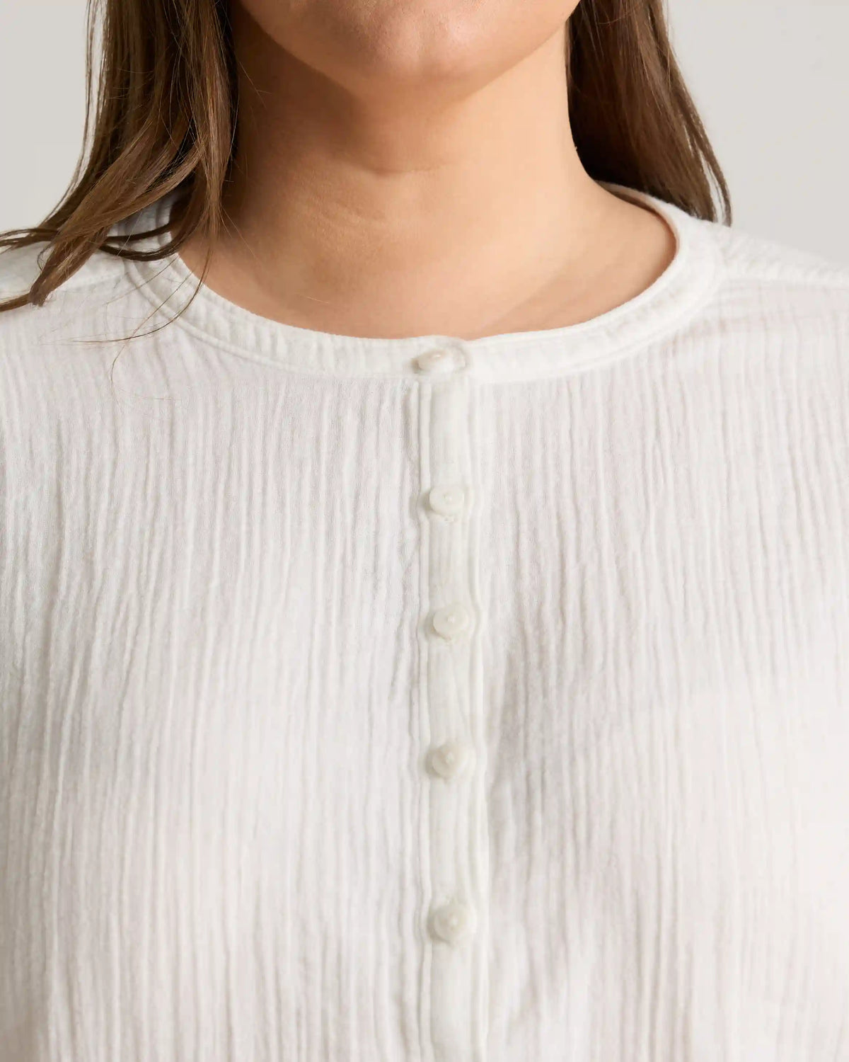100% Organic Cotton Gauze Roll Sleeve Shirt