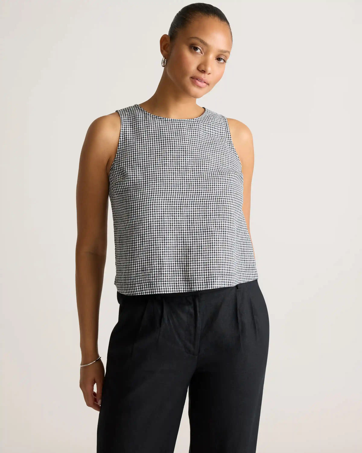 100% European Linen Cropped Tank