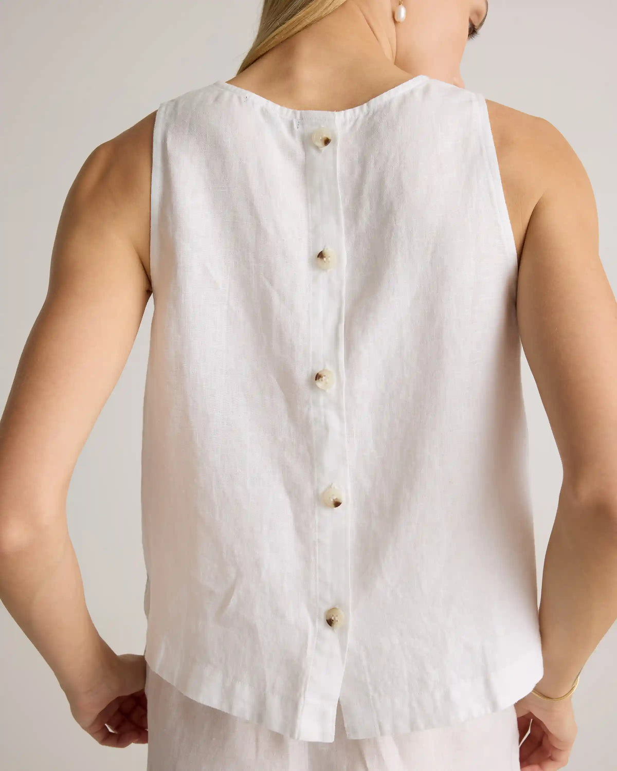 100% European Linen Cropped Tank
