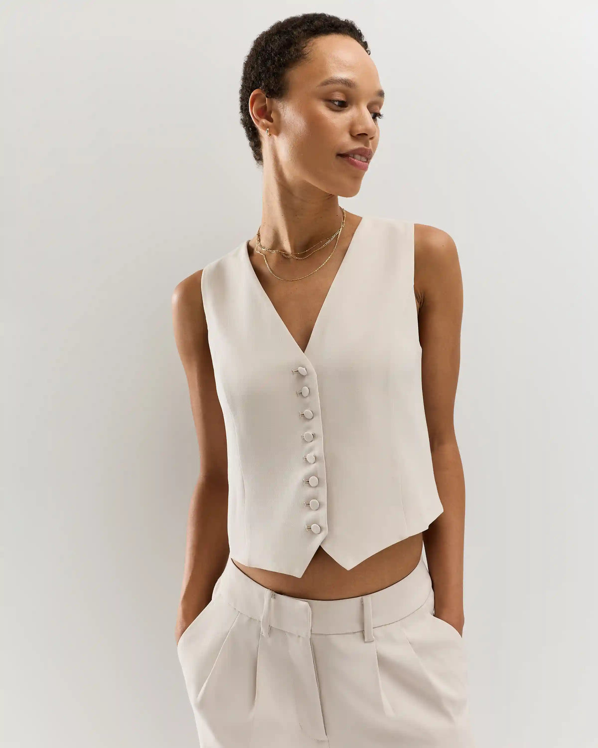 Fluid Crepe Vest