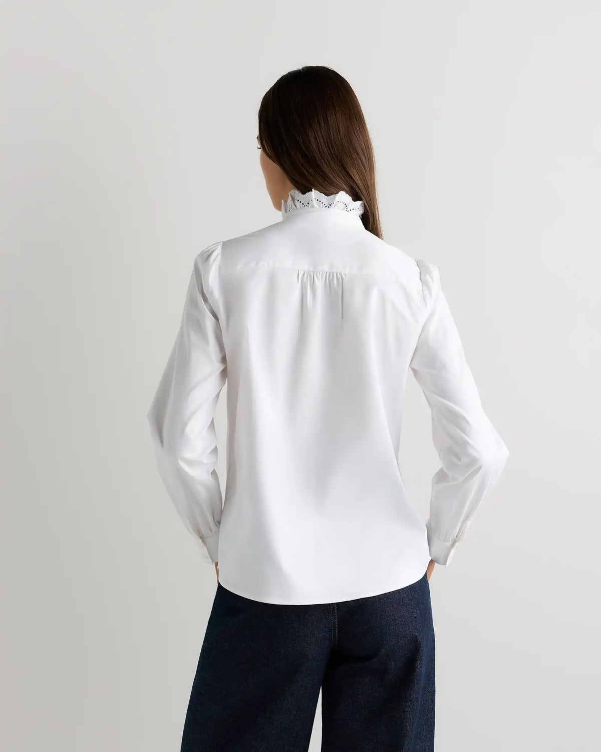 100% Organic Cotton Lace Ruffle Blouse