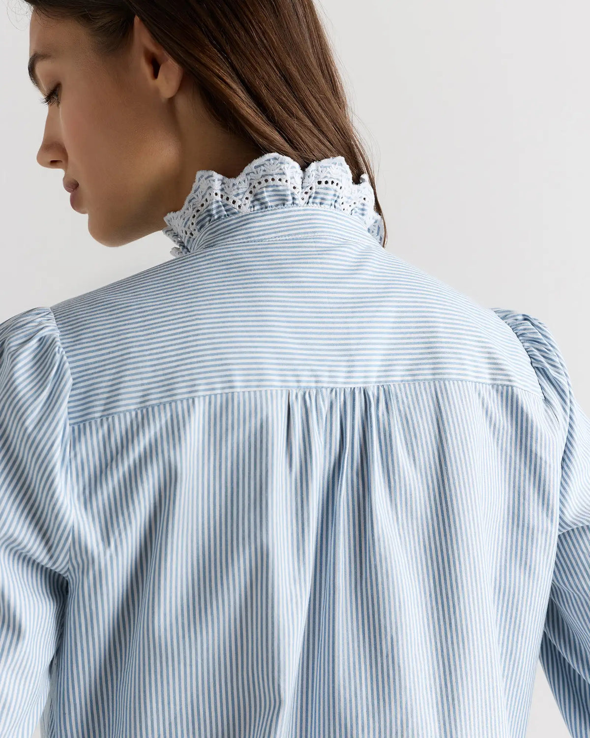 100% Organic Cotton Lace Ruffle Blouse