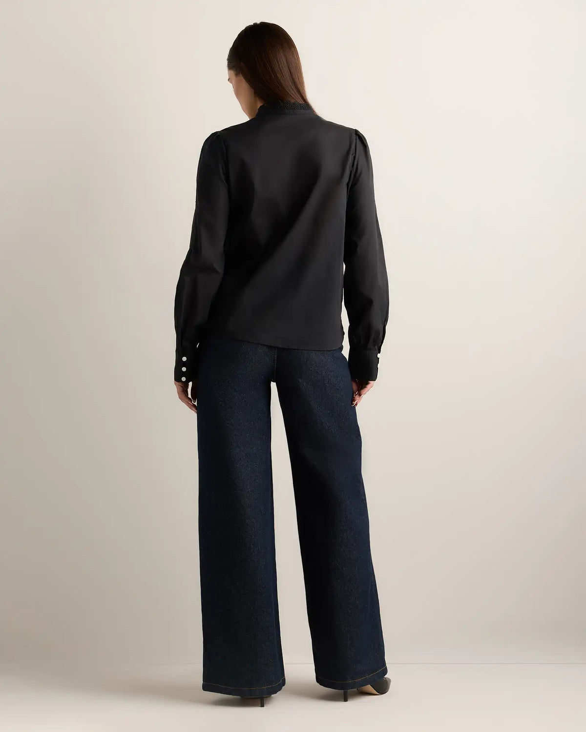 Organic Cotton Voile Lace Detail Blouse