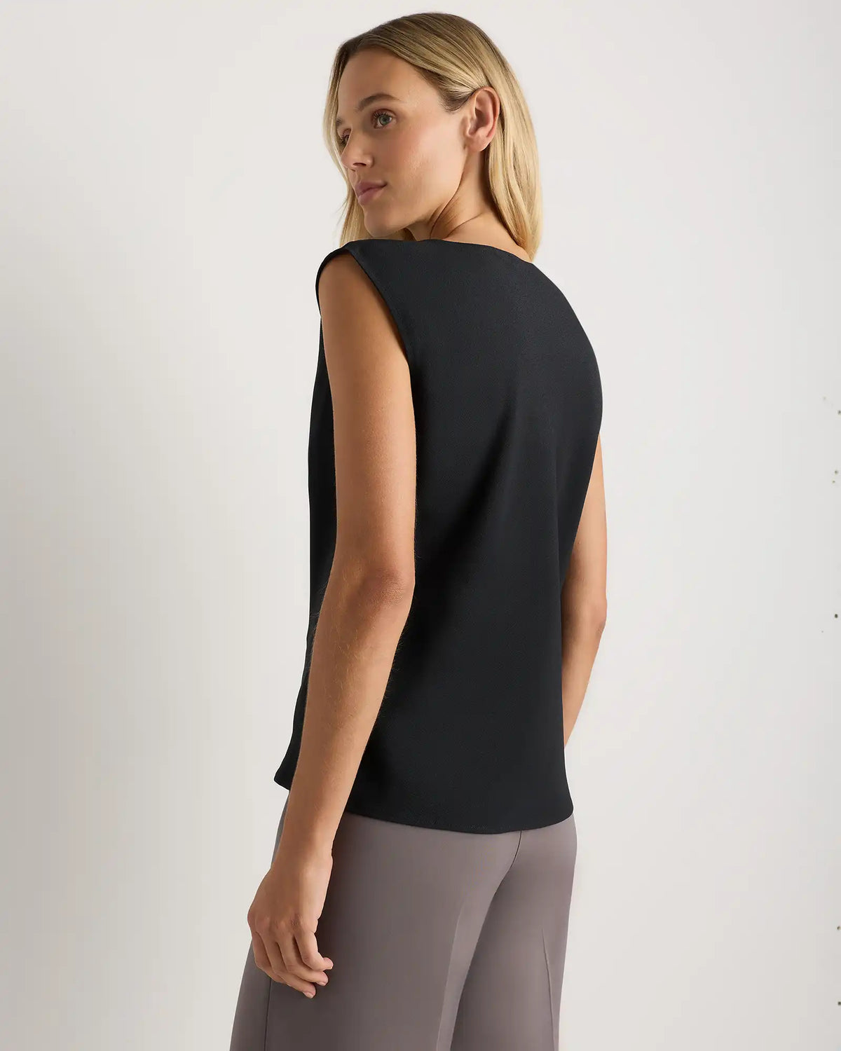 Draped Matte Cowl Neck Tank
