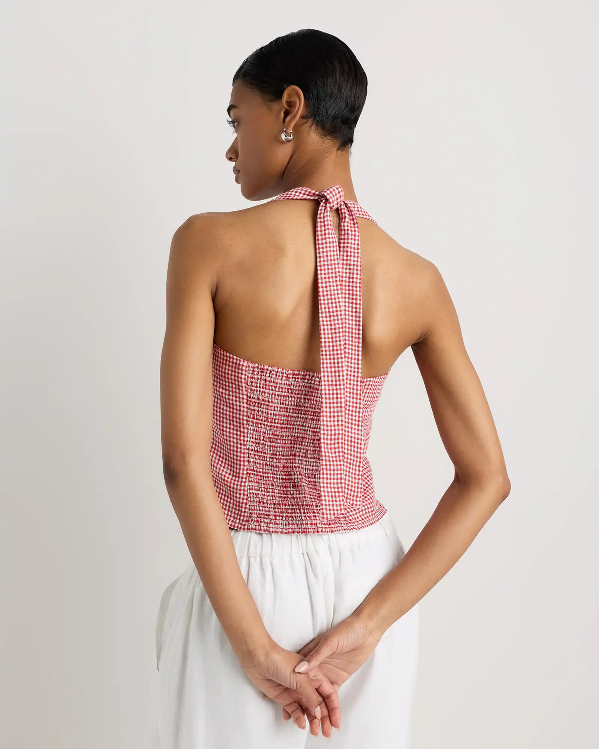 100% European Linen Halter Top