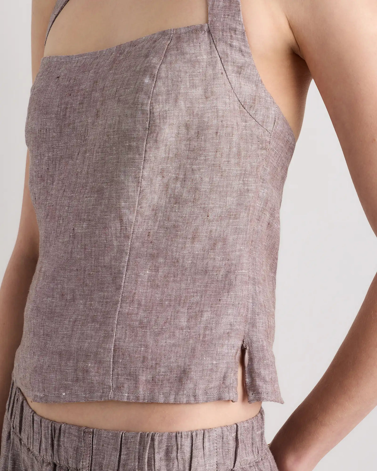 100% European Linen Halter Top