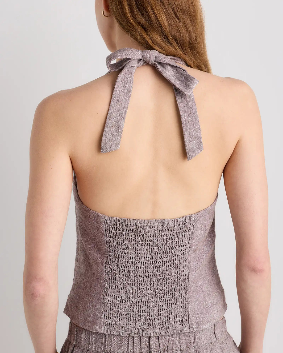 100% European Linen Halter Top