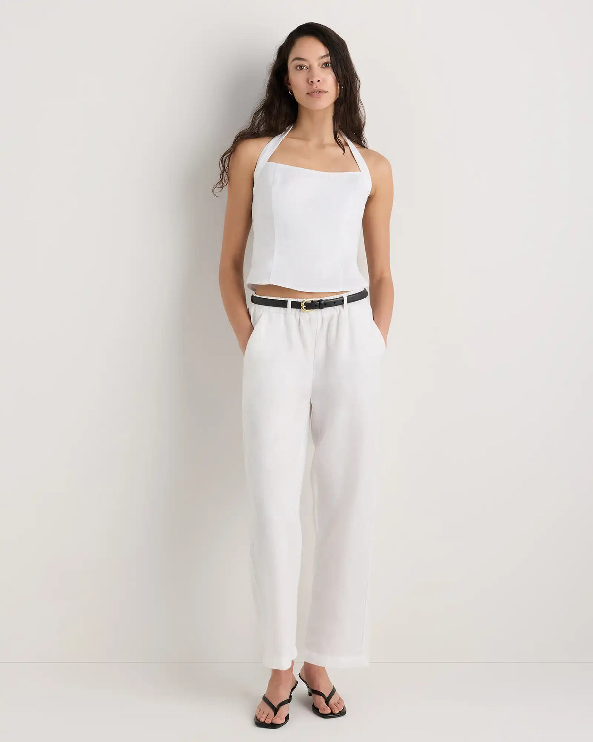 100% European Linen Halter Top