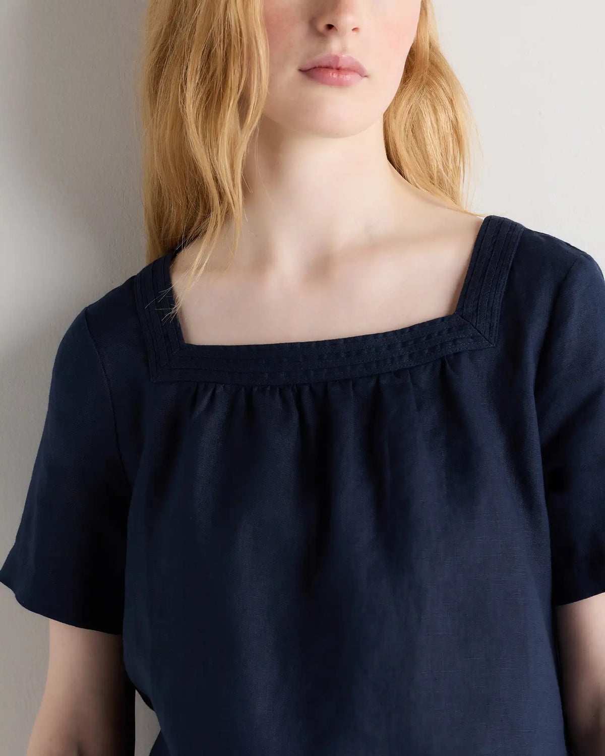 100% European Linen Square Neck Swing Top