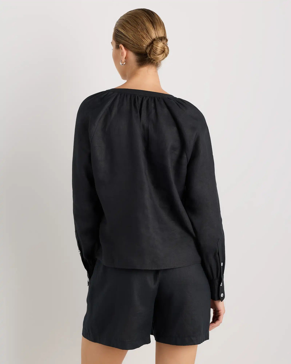 100% European Linen Peasant Top