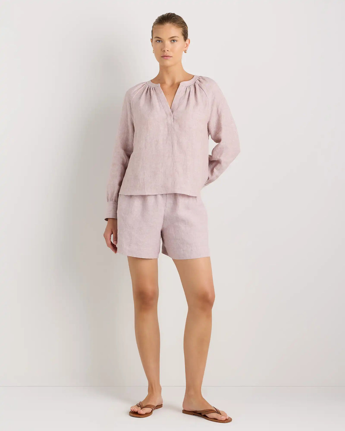 100% European Linen Peasant Top