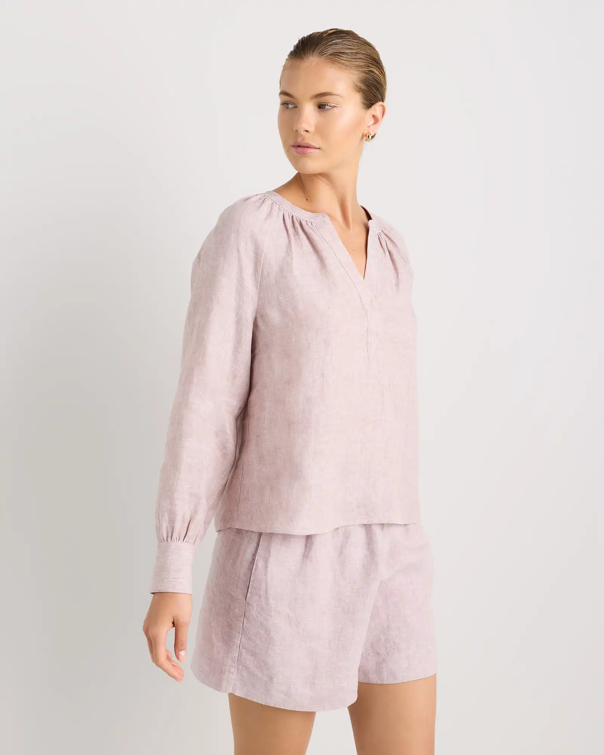 100% European Linen Peasant Top