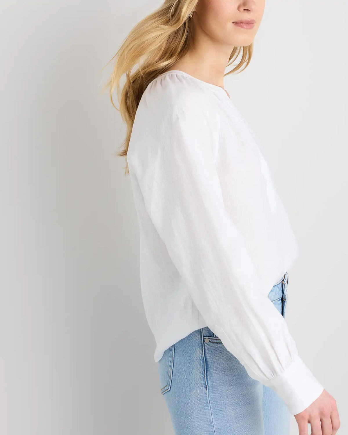 100% European Linen Peasant Top