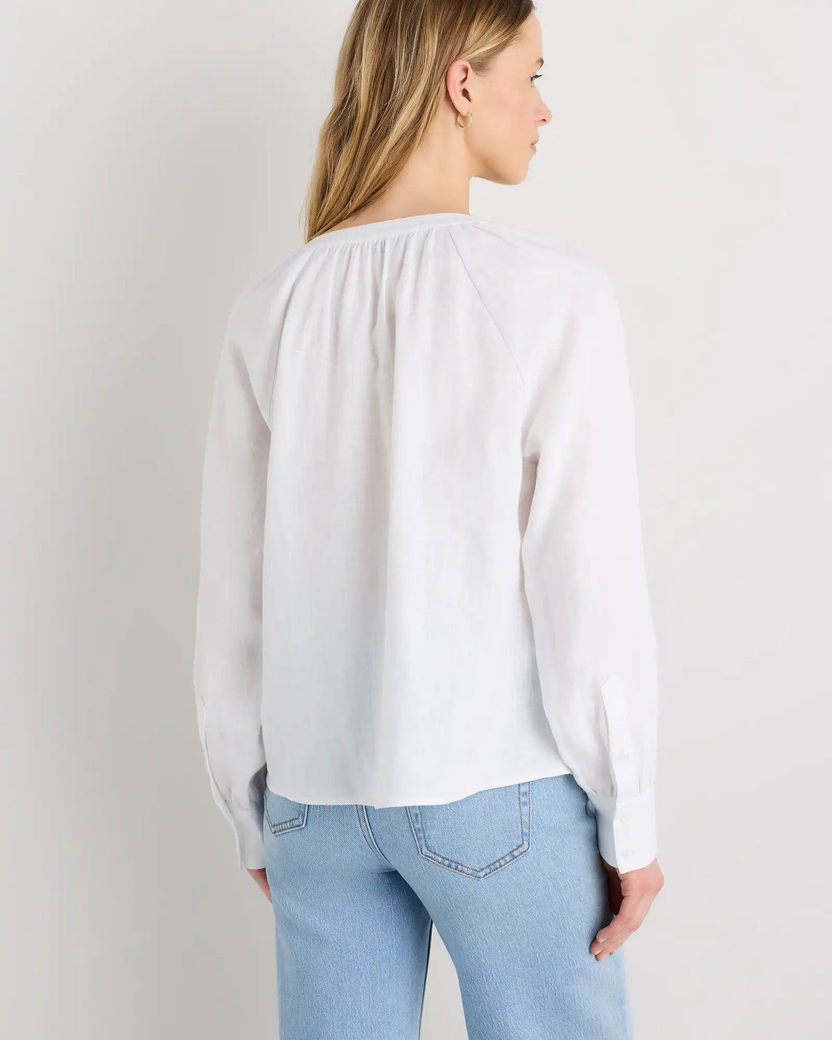 100% European Linen Peasant Top